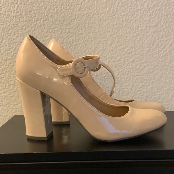Cream Mary Jane Heels - Picture 2 of 5